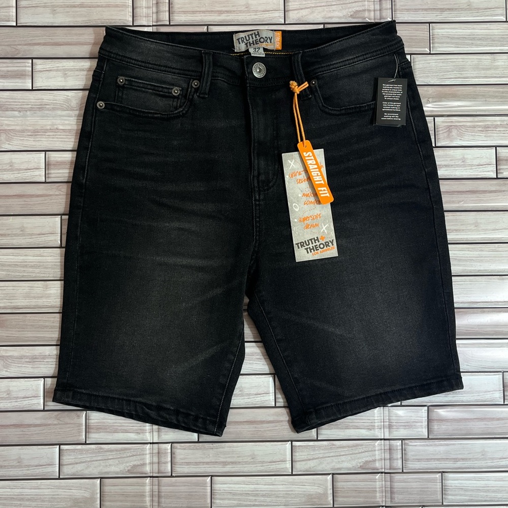 NWT Black Men's Shorts Straight Fit 8” inseam